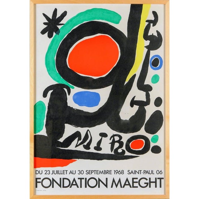Joan Miro - Original vintage lithographic exhibition poster in colora, 1968 Size: 74 x 52 cm Excellent condition The...
