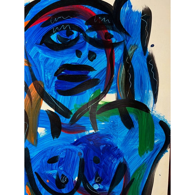 1980 Abstract Face Painting by Peter Keil Chairish