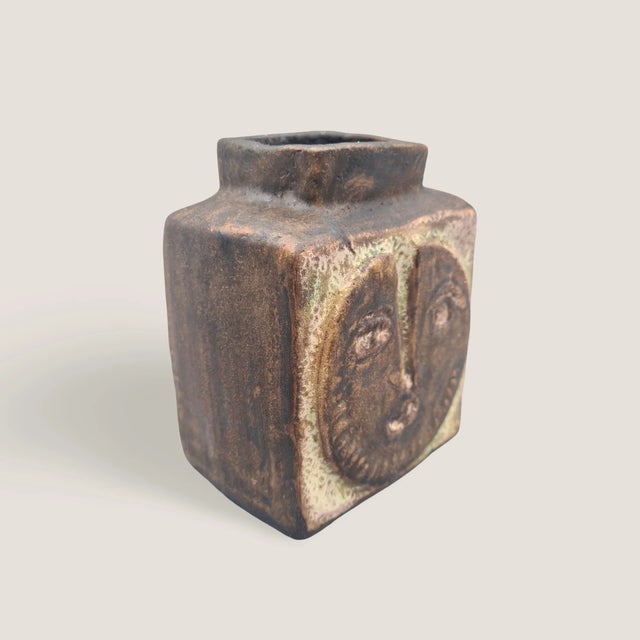 Ceramic Ceramic Vase with Face Motif by Helmut Schäffenacker, Germany, 1960s For Sale - Image 7 of 18