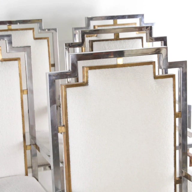 Vintage Steel and Brass Armchairs, 1970s, Set of 6 For Sale - Image 3 of 11