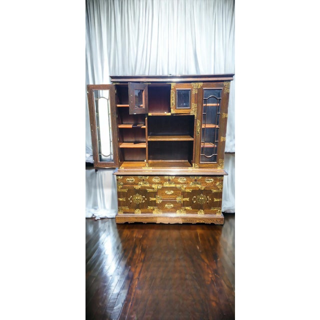 Korean Hutch Style Buffet and Hutch Set With Locks Chairish