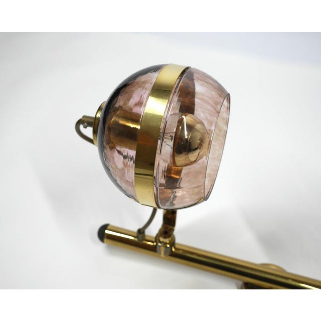 Italian Brass Hanging Lamp with Two Smoke Glass Balls, 1960s For Sale - Image 17 of 18