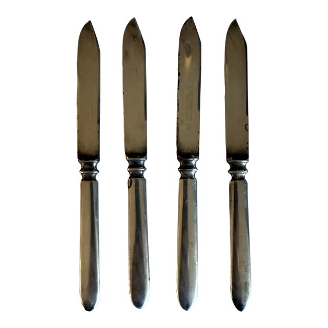 Vintage Wm. Rogers & Son Silver Plate Fruit Knives - Set of 4 For Sale
