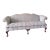 Formal Carved Mahogany Sofa – Cream & Gold Floral Damask Upholstery For Sale