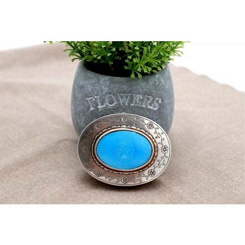 Silver Box with Elliptical Shape For Sale - Image 6 of 7