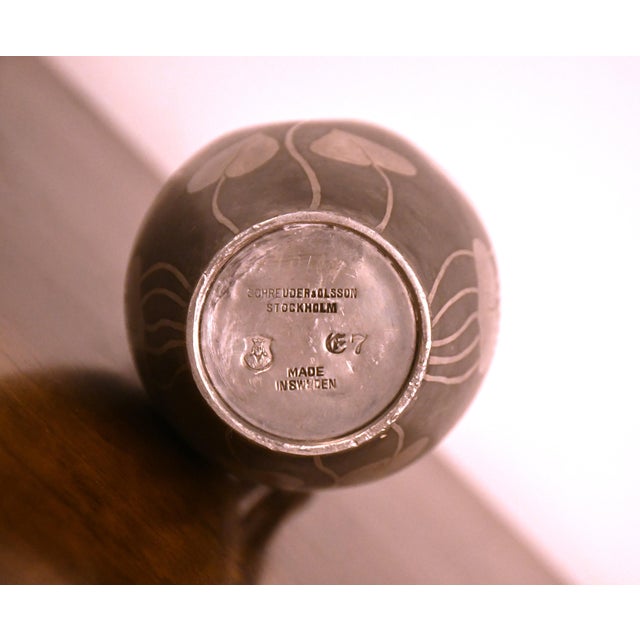 Gray Swedish Pewter Pitcher by Schreuder & Olsson Stockholm, 1908 For Sale - Image 8 of 12