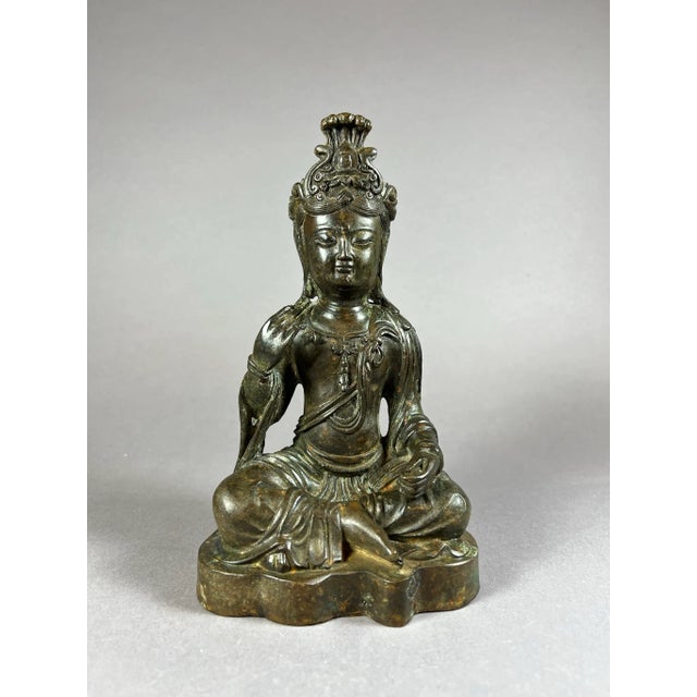 1920s Seated Bronze Bodhisattva For Sale - Image 13 of 13