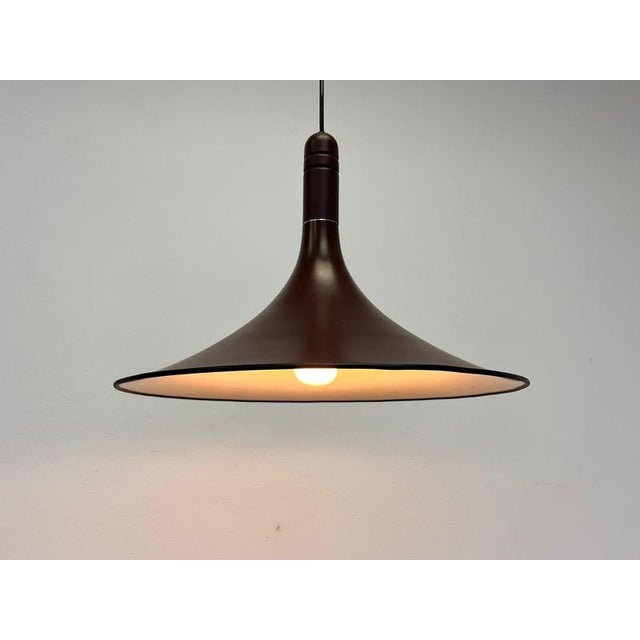Large Mid-Century Brown Pendant, Denmark, 1970s For Sale - Image 10 of 12