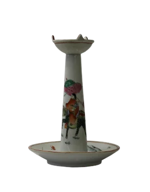 Chinese Ancient Style Porcelain Celebration Scholar Promoted Drawing Oil Lamp