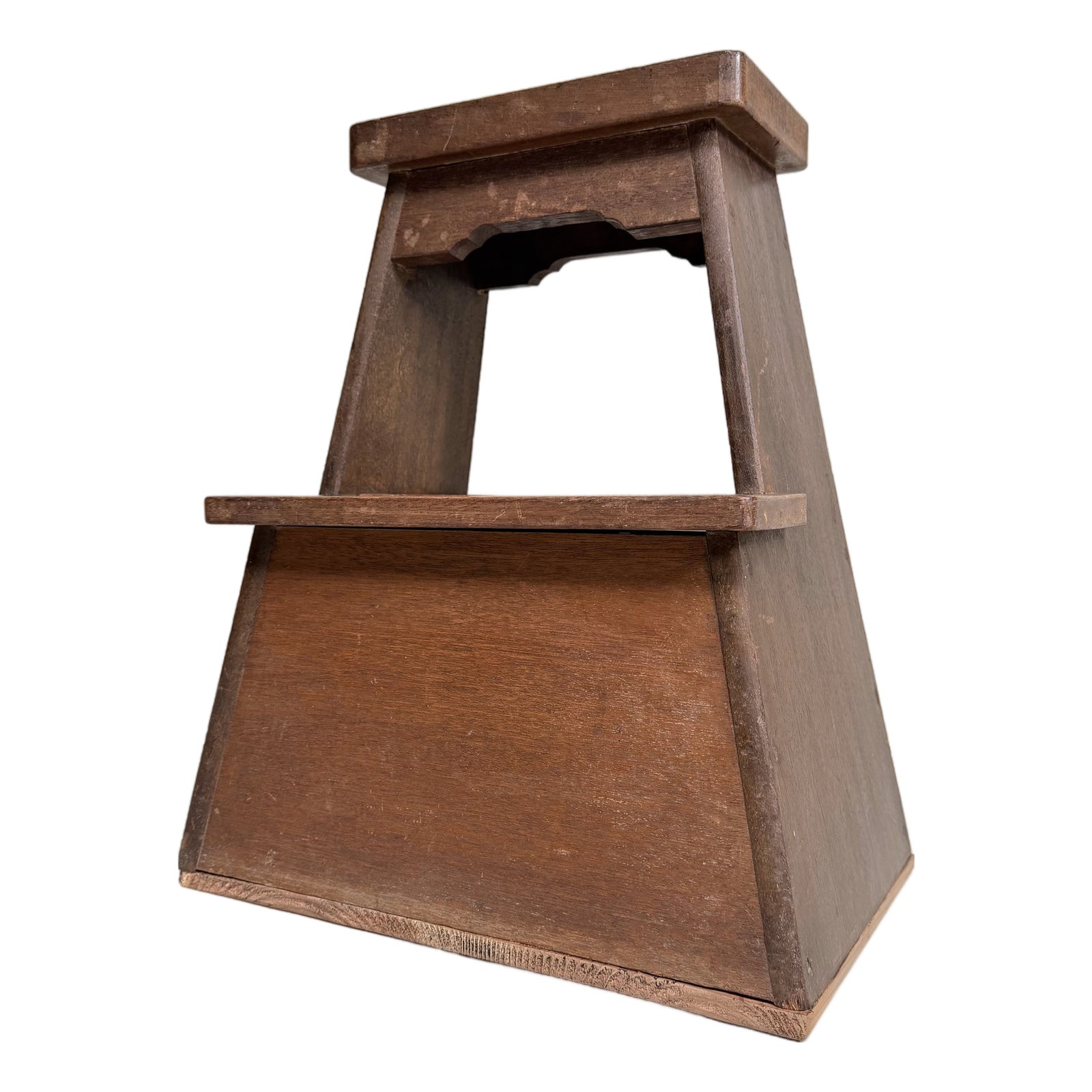 Vintage Japanese Wooden Fumidai Step Stool with Storage Compartment ...