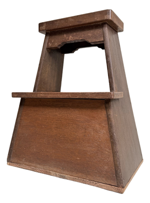 Vintage Japanese Wooden Fumidai Step Stool with Storage Compartment, 1950s
