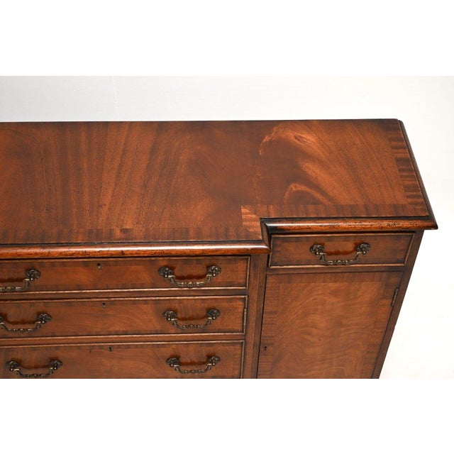 Wood Small Vintage Georgian Style Breakfront Sideboard, 1930 For Sale - Image 7 of 11