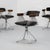 Set of four swivel ‘Delta’ dining chairs designed by Rudi Verelst for Novalux, Belgium, 1971. The design balances airy...