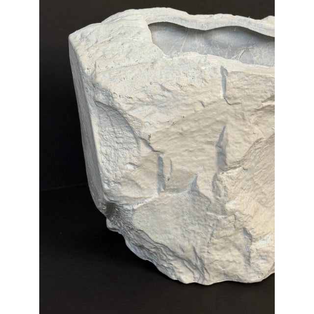 Mid-Century Modern Sirmos Faux Stone Cast Resin Rockwork Sculptural Vase, USA, 1970s For Sale - Image 3 of 11