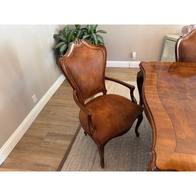 Karges Furniture 1980s Karges Vintage Dinning Room Table 48 X 72 Expands to 132 Included 8 Chairs and 3 Inserts (Leaves) For Sale - Image 4 of 9