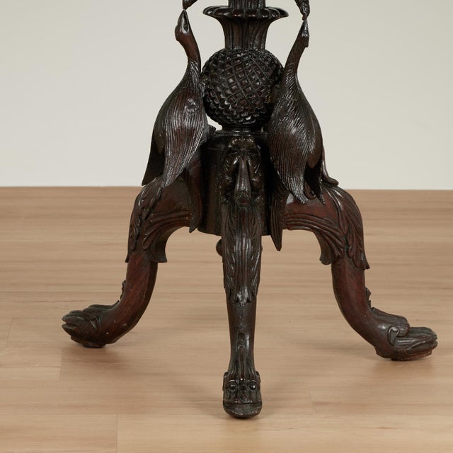 Wood Antique Anglo Indian Carved Rosewood Table For Sale - Image 7 of 14