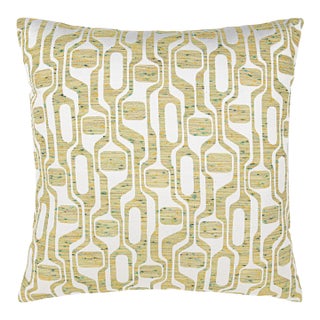 The House Of Scalamandré Telly Square Pillow In Keylime For Sale