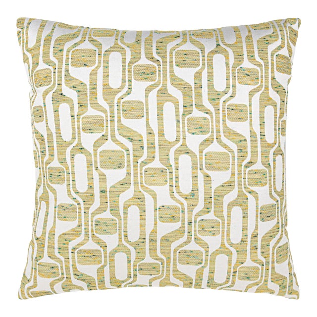 The House Of Scalamandré Telly Square Pillow In Keylime For Sale