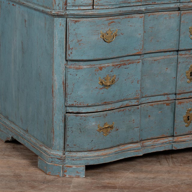 Early 19th Century Early 19th Century Danish Blue Painted Pine Secretary Bureau For Sale - Image 5 of 16