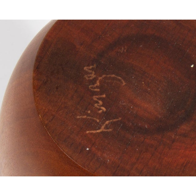 Late 20th Century Kinzer Signed Turned Wood Vase For Sale - Image 5 of 6