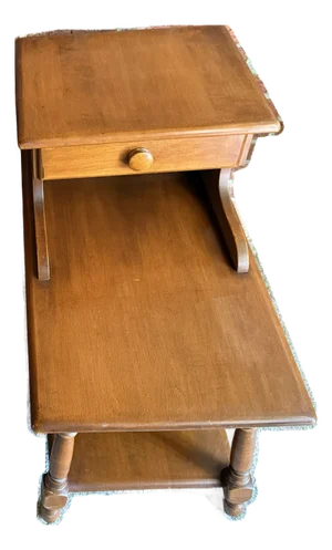 Heywood-Wakefield Birch Step End Table With Drawer Mid-Century