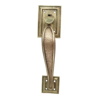 Vintage 9.5 In. Brass Thumb Latch Door Pull Handle For Sale