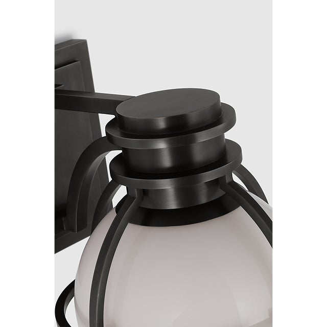 2020s Chapman & Myers for Visual Comfort Signature Gracie Single Sconce in Bronze with White Glass For Sale - Image 5 of 9