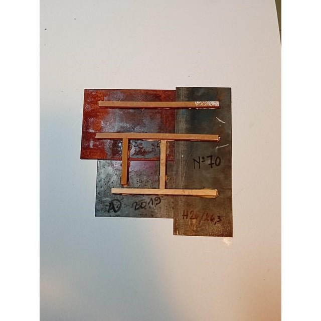 Contemporary Abstract Aerosol, Rust, Varnish on Metal "N 70" by Andre Debono For Sale - Image 9 of 9