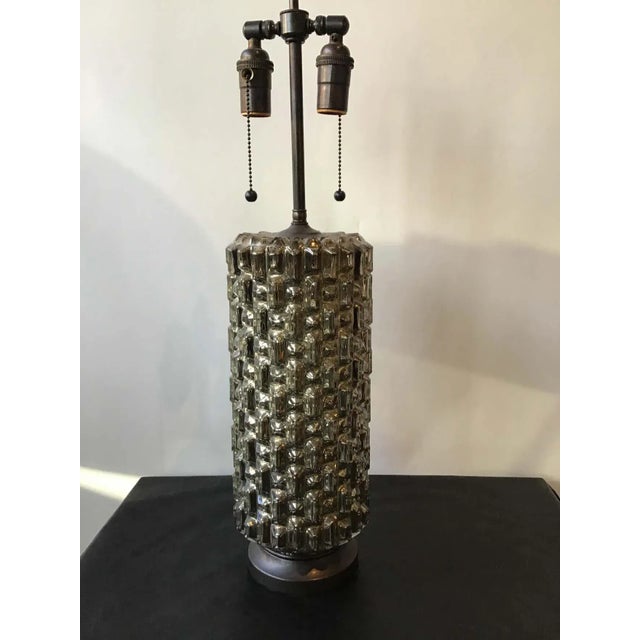 Glass 1970s Textured Mercury Glass Lamps - A Pair For Sale - Image 7 of 9