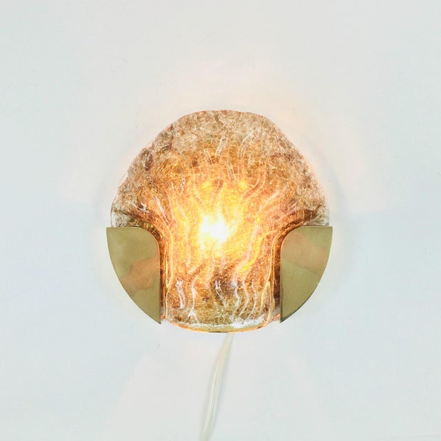 Mid-Century Modern Dark-Toned Murano Glass & Brass Sconce from Kaiser Leuchten, Germany, 1960s For Sale - Image 6 of 10