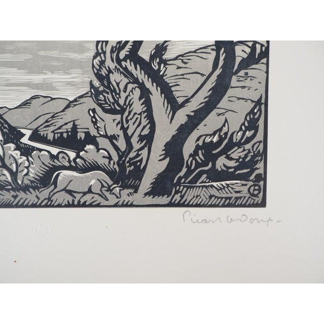 Charles Picart Le Doux, The Tormented Trees, 1925, Original Woodcut For Sale - Image 5 of 6