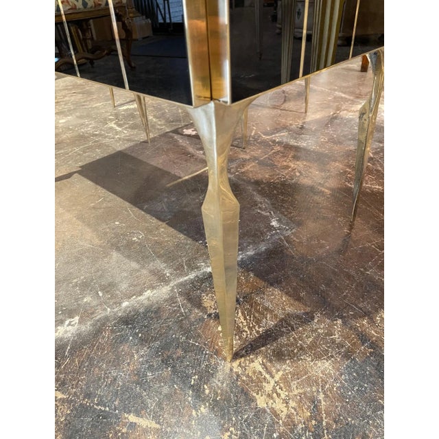 Murano Black Glass and Brass Side Tables - A Pair For Sale In Dallas - Image 6 of 9