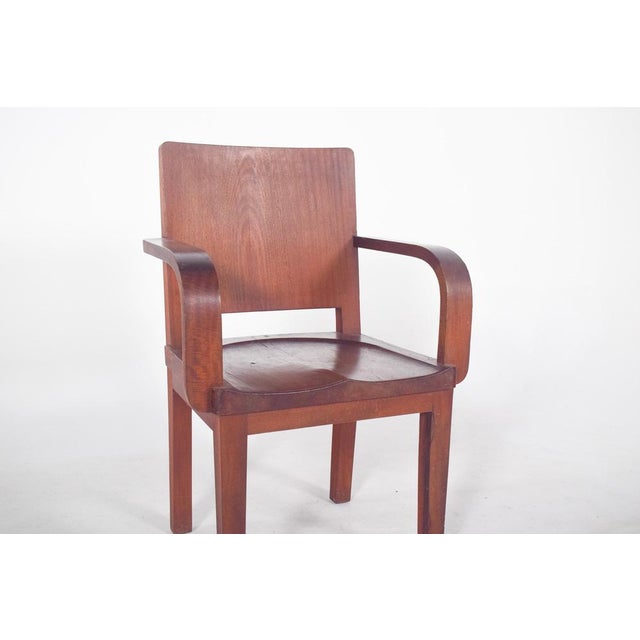 Portuguese Mahogany Desk Armchair, 1920s For Sale - Image 3 of 11