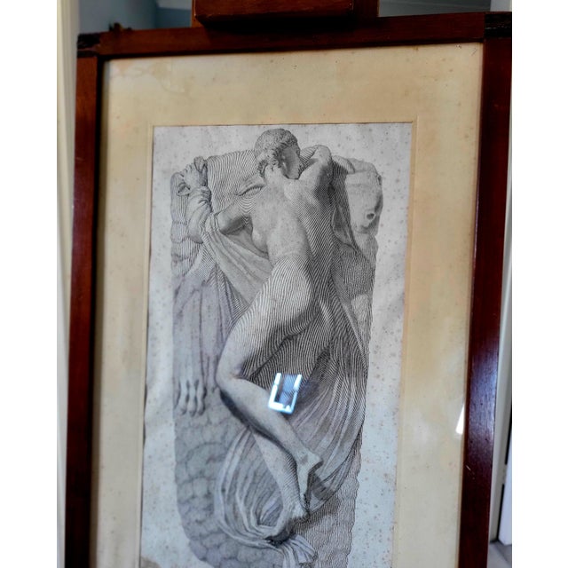 After Giovanni Domenico Campiglia, Nude Sleeping Hermaphroditus, 1740, Engraving, Framed For Sale - Image 4 of 7
