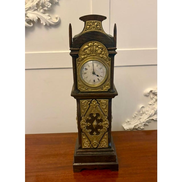 Antique Victorian Miniature Grandfather Longcase Table Clock, 1880 For Sale - Image 13 of 13