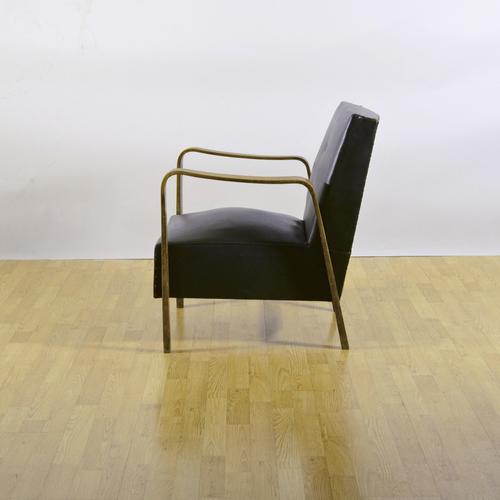 Vintage Chair in Dark Green Leather and Wood by Anonima Castelli, 1940s For Sale - Image 4 of 9