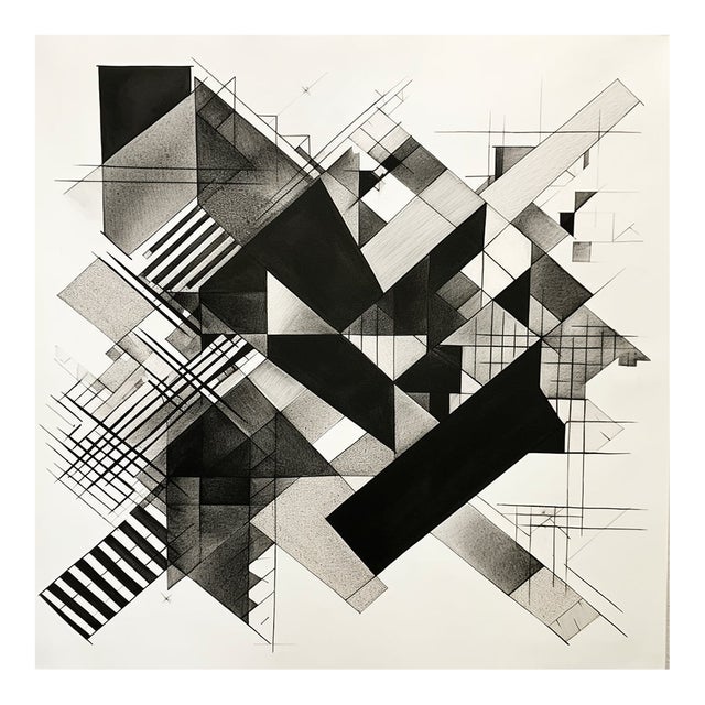 20' X 20' Black and White Abstract Minimalist Limited Edition Print For Sale