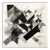 # 20" X 20" Original Black and White Abstract Minimalist Limited Edition Print For Sale