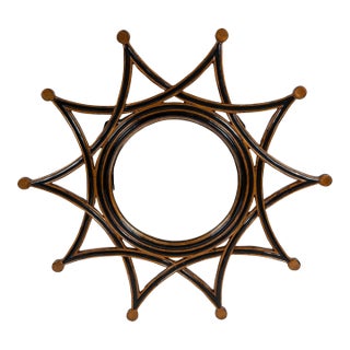 Ebonized and Gilt Sun Burst Mirror, 20th Century For Sale