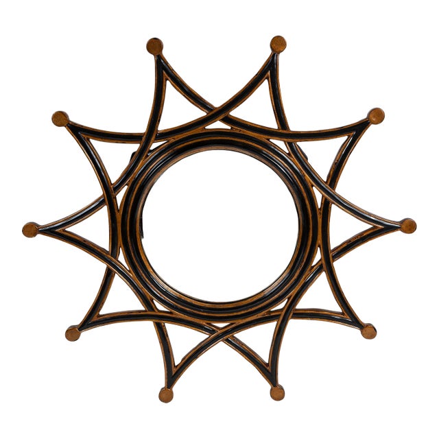 Ebonized and Gilt Sun Burst Mirror, 20th Century For Sale