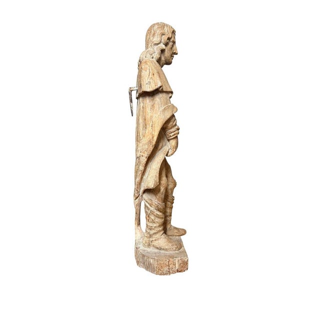 Wood Sculpture of Saint Roch, 1650, Wood For Sale - Image 7 of 8