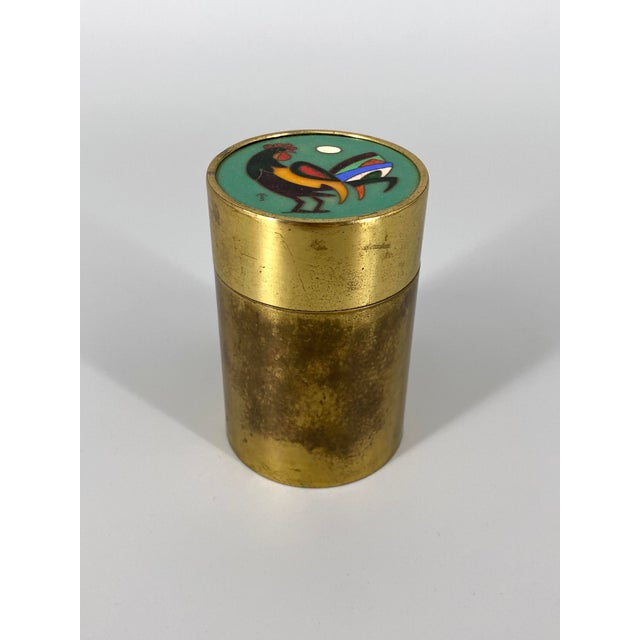 Art Deco Cylindrical Brass Cigarette Case, 1920s For Sale - Image 15 of 15