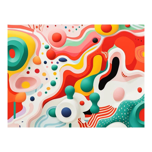 32" X 24" Contemporary 'Landscape' in the Style of Yayoi Kusama - Limited Edition Fine Art Print, Unframed For Sale