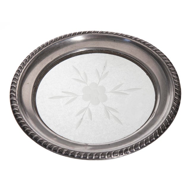 Mid 20th Century Cut Crystal Bottle Coaster With Sterling Silver Rim