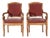 Pair of Louis Philippe Cherry Wood Armchairs with Upholstered Seats For Sale