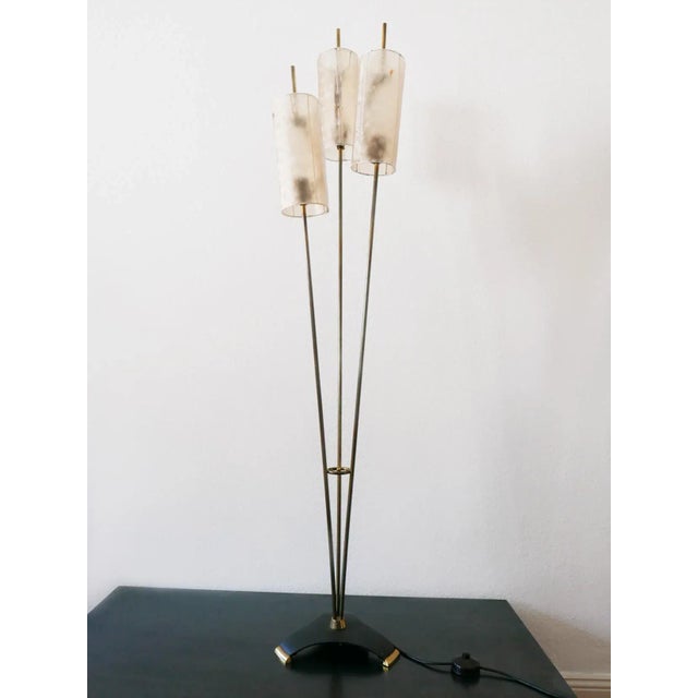 Black Mid-Century Modern German 3-Flamed Floor Lamp, 1950s For Sale - Image 8 of 14