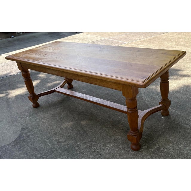 Brown French Country Farm Dining Table For Sale - Image 8 of 12