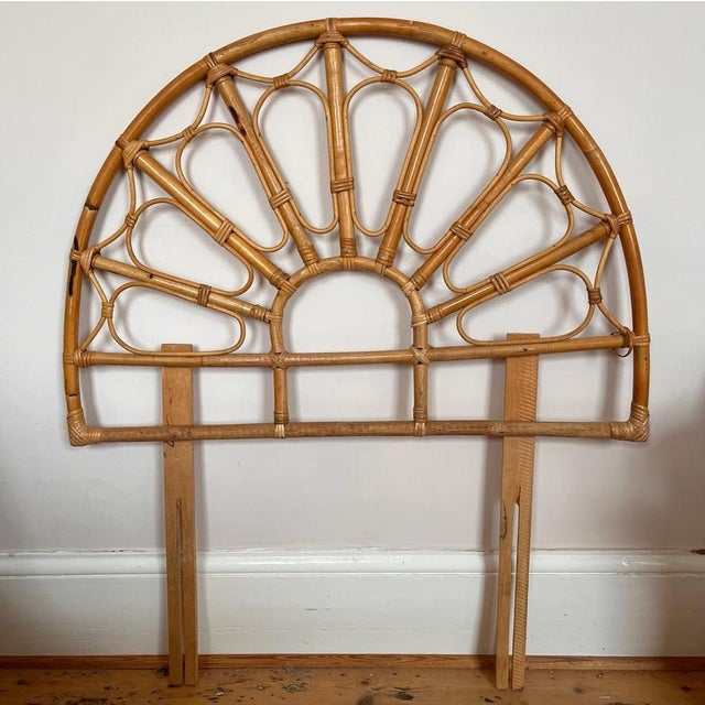 Mid-Century Bamboo Single Headboard For Sale - Image 5 of 11