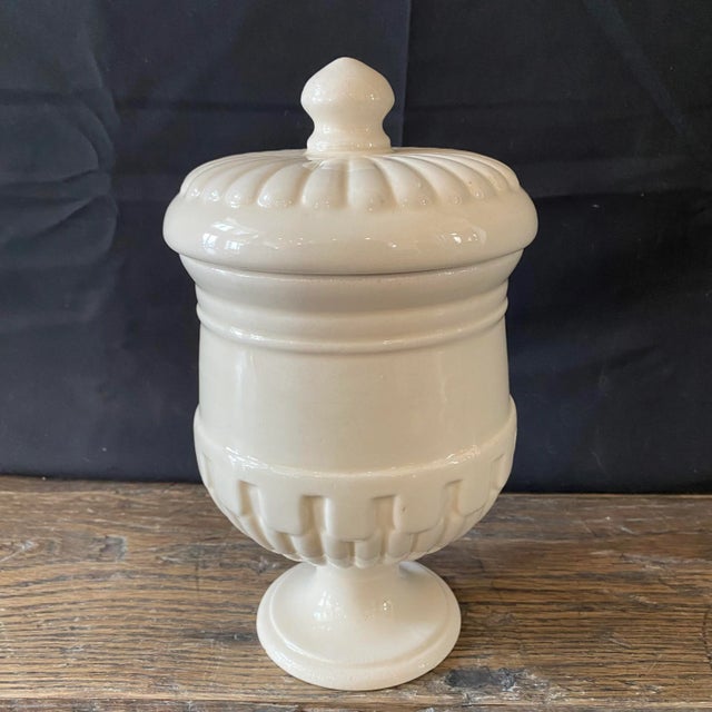Ceramic Antique Italian Apothecary Jar Venetian Aneto Porcelain Urn Large For Sale - Image 7 of 10