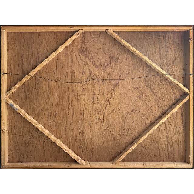 Wood Mid-Century Modern Hard Edge Modernist Color Block Painting For Sale - Image 7 of 7